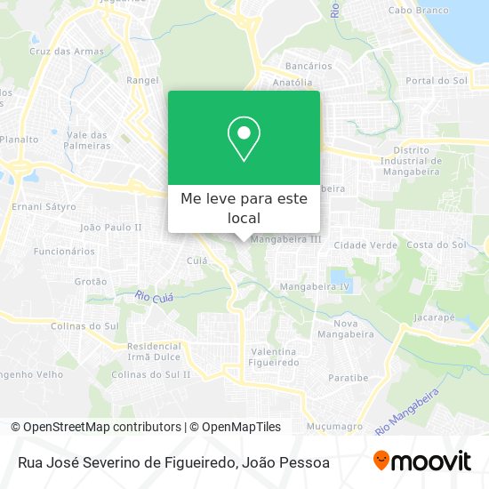 Rua José Severino de Figueiredo mapa