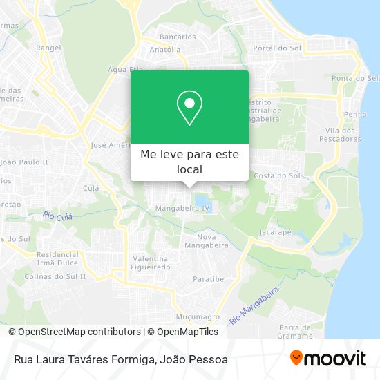 Rua Laura Taváres Formiga mapa