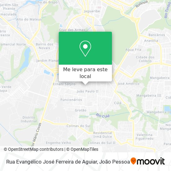 Rua Evangélico José Ferreira de Aguiar mapa