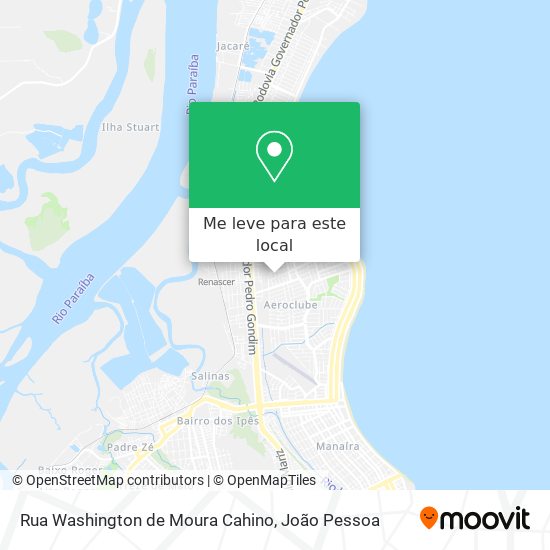 Rua Washington de Moura Cahino mapa