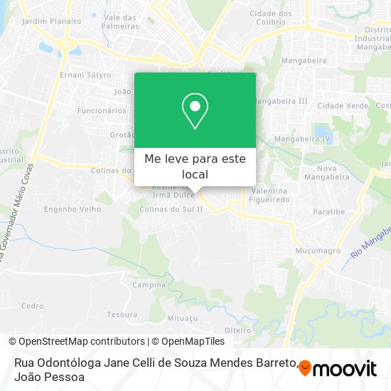 Rua Odontóloga Jane Celli de Souza Mendes Barreto mapa