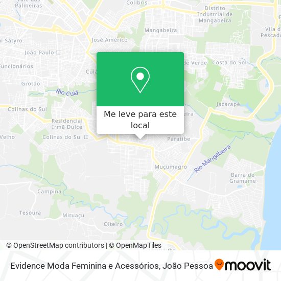 Evidence Moda Feminina e Acessórios mapa