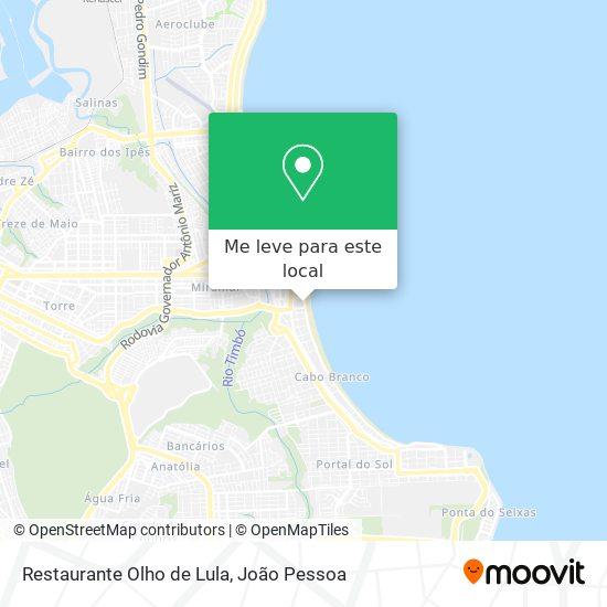 Restaurante Olho de Lula mapa