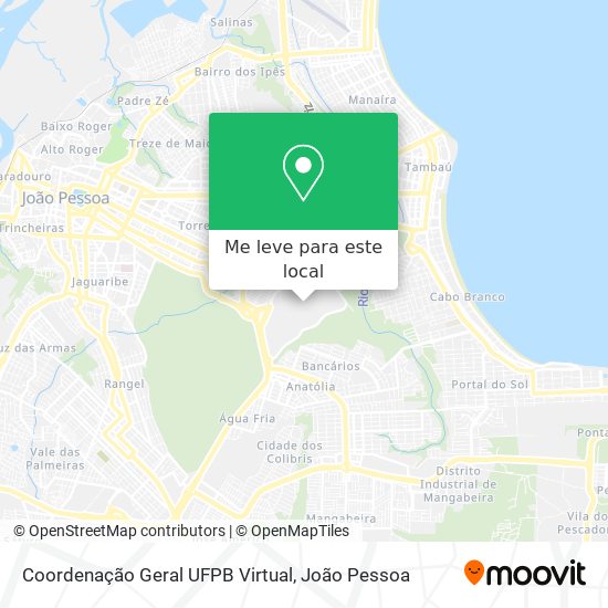 Coordenação Geral UFPB Virtual mapa