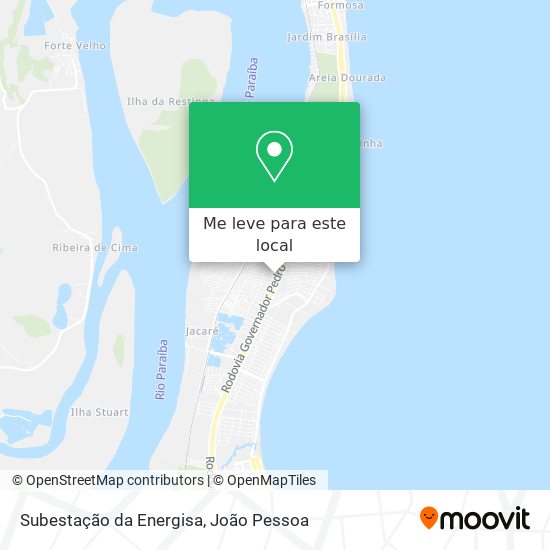 Subestação da Energisa mapa