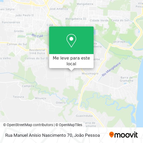 Rua Manuel Anísio Nascimento 70 mapa