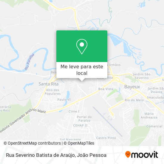 Rua Severino Batista de Araújo mapa
