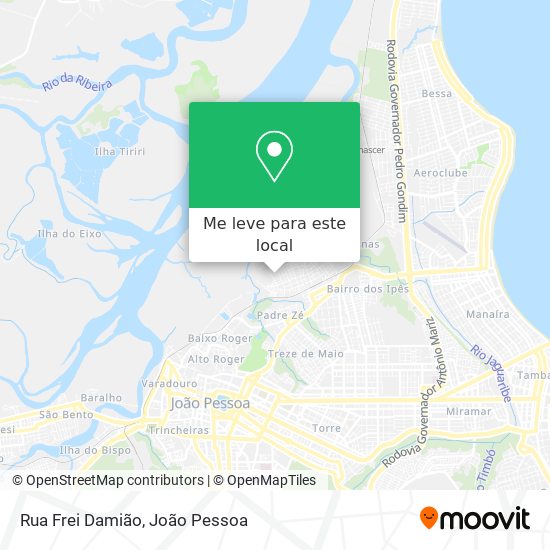 Rua Frei Damião mapa