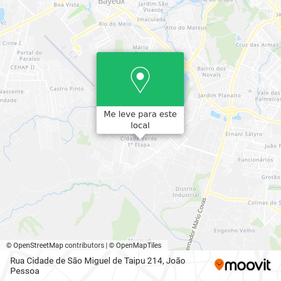 Rua Cidade de São Miguel de Taipu 214 mapa