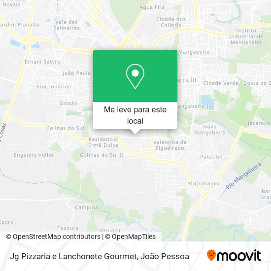 Jg Pizzaria e Lanchonete Gourmet mapa