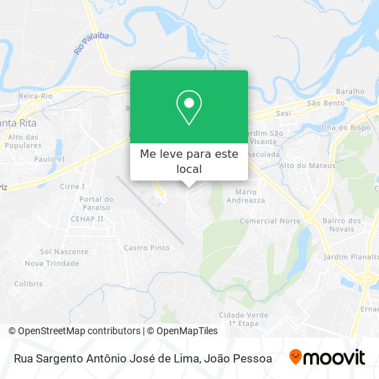 Rua Sargento Antônio José de Lima mapa
