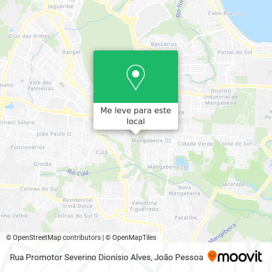 Rua Promotor Severino Dionísio Alves mapa
