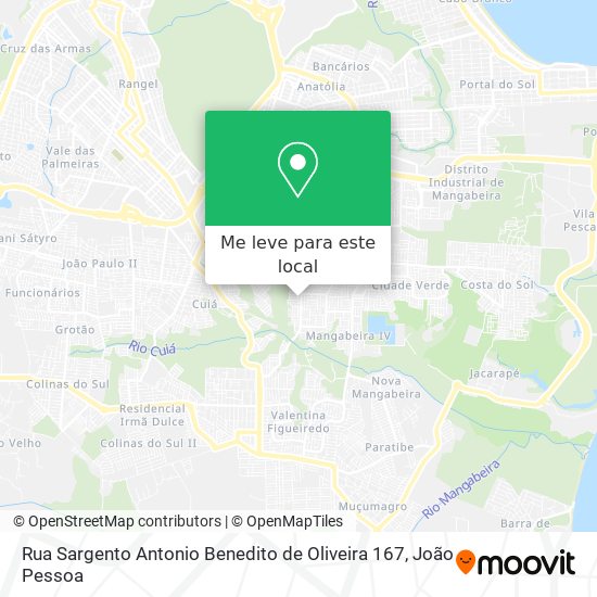 Rua Sargento Antonio Benedito de Oliveira 167 mapa
