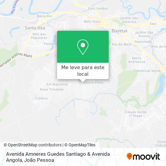 Avenida Amneres Guedes Santiago & Avenida Angola mapa