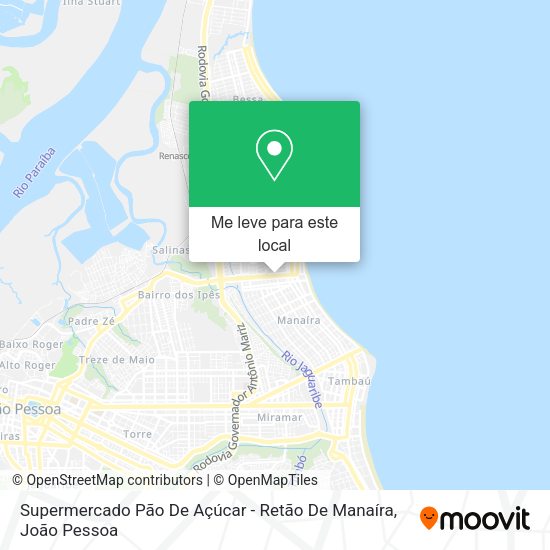 Supermercado Pão De Açúcar - Retão De Manaíra mapa