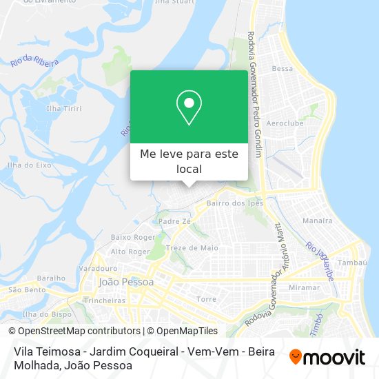 Vila Teimosa - Jardim Coqueiral - Vem-Vem - Beira Molhada mapa
