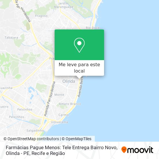 Farmácias Pague Menos: Tele Entrega Bairro Novo, Olinda - PE mapa