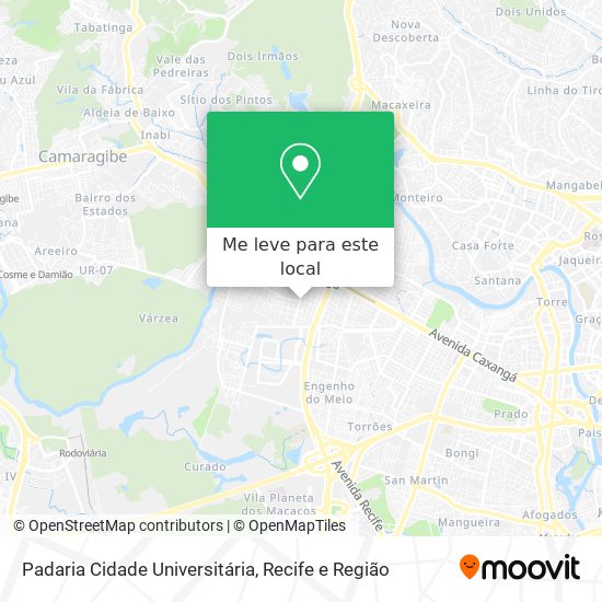Padaria Cidade Universitária mapa