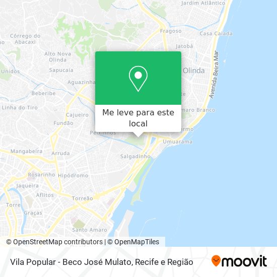 Vila Popular - Beco José Mulato mapa