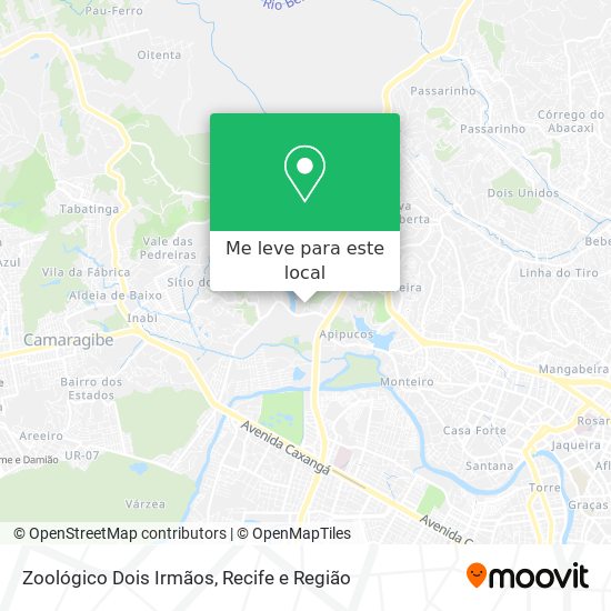Zoológico Dois Irmãos mapa
