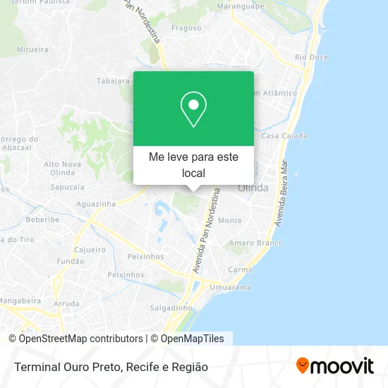 Terminal Ouro Preto mapa