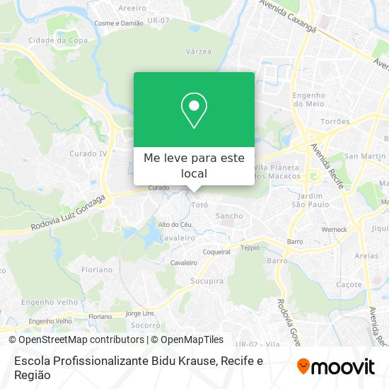 Escola Profissionalizante Bidu Krause mapa