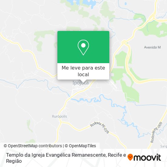Templo da Igreja Evangélica Remanescente mapa