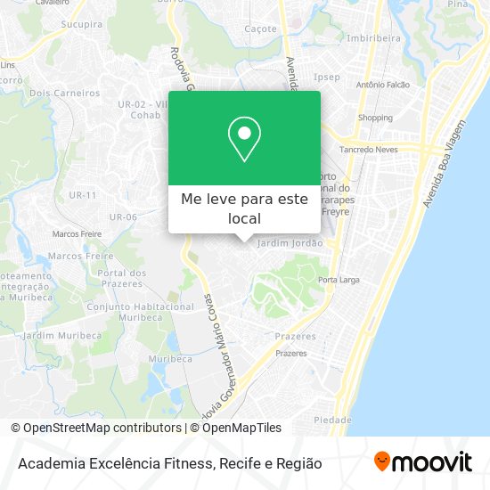 Academia Excelência Fitness mapa