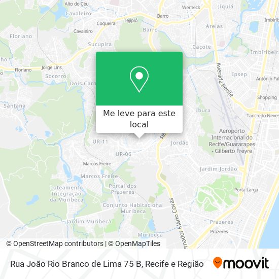 Rua João Rio Branco de Lima 75 B mapa