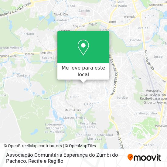 Associação Comunitária Esperança do Zumbi do Pacheco mapa