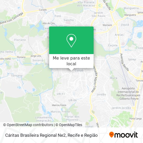 Cáritas Brasileira Regional Ne2 mapa