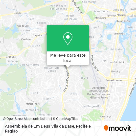 Assembleia de Em Deus Vila da Base mapa