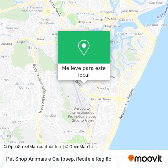 Pet Shop Animais e Cia Ipsep mapa