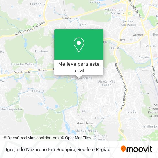 Igreja do Nazareno Em Sucupira mapa