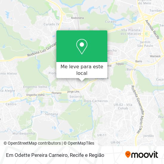 Em Odette Pereira Carneiro mapa
