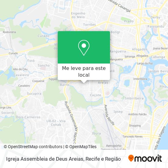Igreja Assembleia de Deus Areias mapa