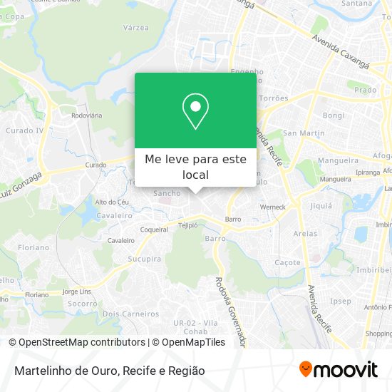 Martelinho de Ouro mapa