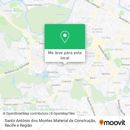 Santo Antônio dos Montes Material de Construção mapa