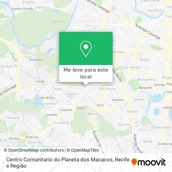Centro Comunitario do Planeta dos Macacos mapa