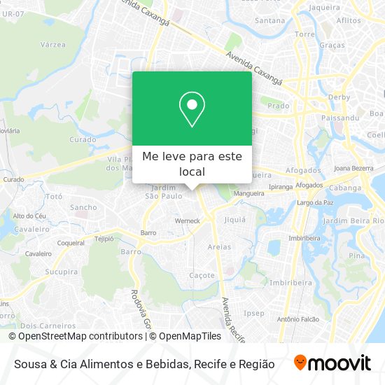 Sousa & Cia Alimentos e Bebidas mapa