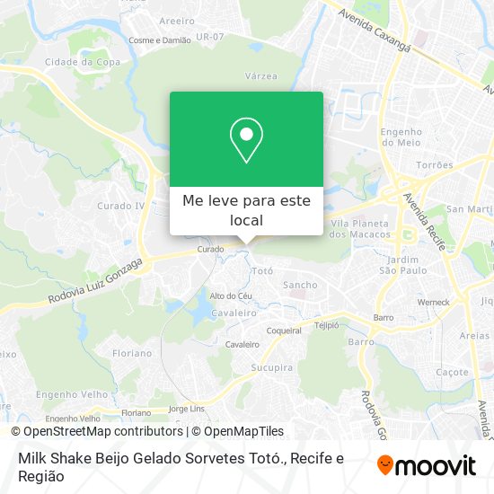 Milk Shake Beijo Gelado Sorvetes Totó. mapa