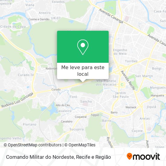 Comando Militar do Nordeste mapa