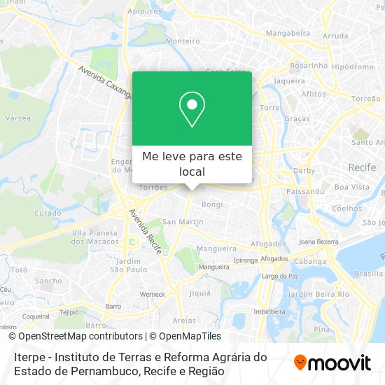 Iterpe - Instituto de Terras e Reforma Agrária do Estado de Pernambuco mapa