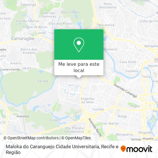 Maloka do Caranguejo Cidade Universitaria mapa