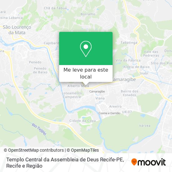 Templo Central da Assembleia de Deus Recife-PE mapa