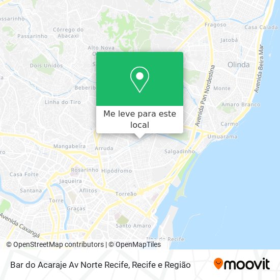 Bar do Acaraje Av Norte Recife mapa