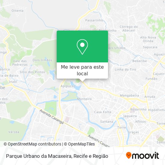 Parque Urbano da Macaxeira mapa