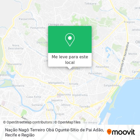 Nação Nagô Terreiro Obá Ogunté-Sítio de Pai Adão mapa