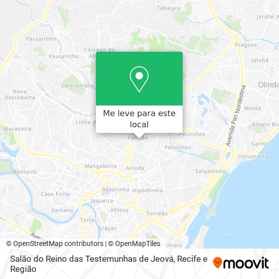 Salão do Reino das Testemunhas de Jeová mapa