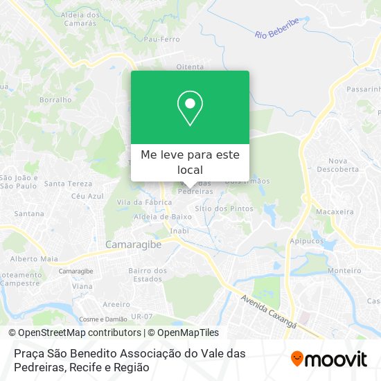 Praça São Benedito Associação do Vale das Pedreiras mapa